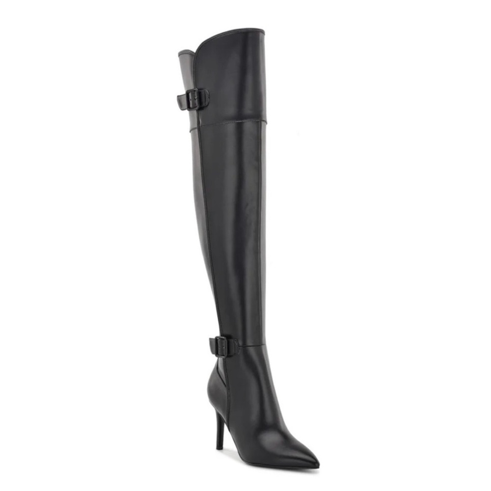 New in box! Nine West Flye Over-the-Knee Black Heeled Boots - Picture 2 of 6